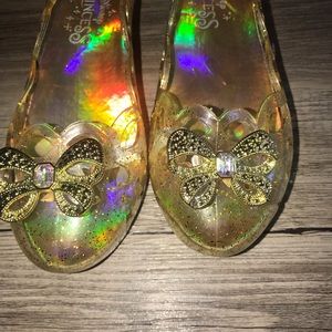 Princess Costume Shoes Size 2 3 Gold Light Up